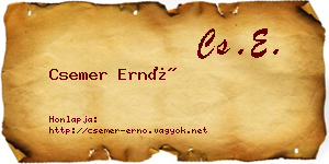 Csemer Ernő névjegykártya