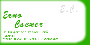 erno csemer business card